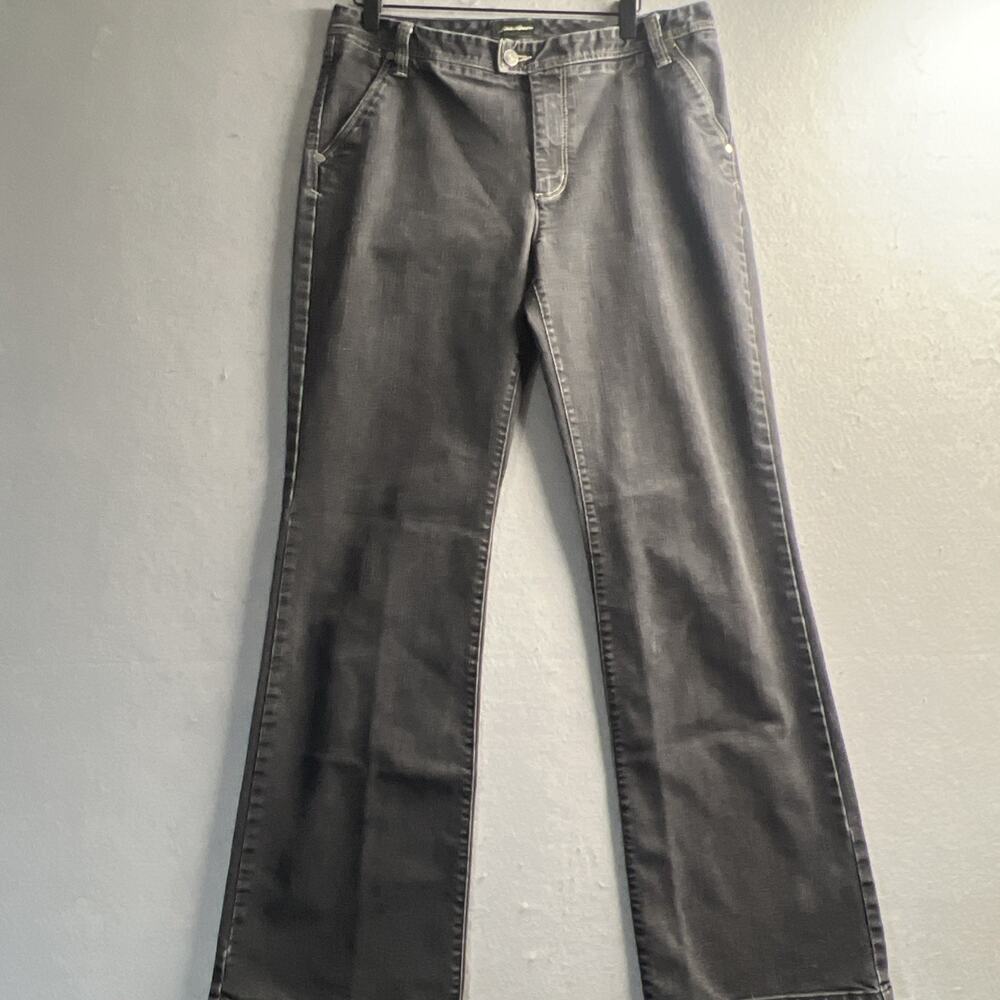 Eddie Bauer Jeans Womens size 10 Tall Long Black Denim Straight Leg